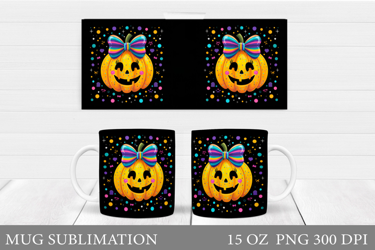 Halloween Pumpkin Mug Design. Halloween Mug Sublimation