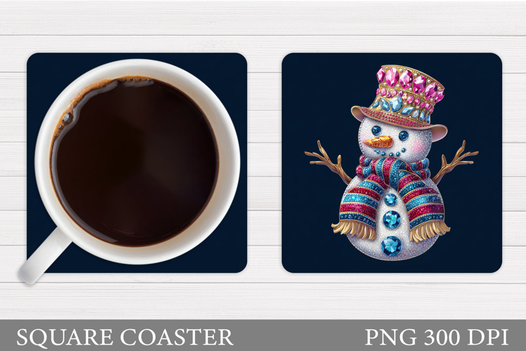 Cute Snowman Coaster Design. Christmas Coaster Sublimation