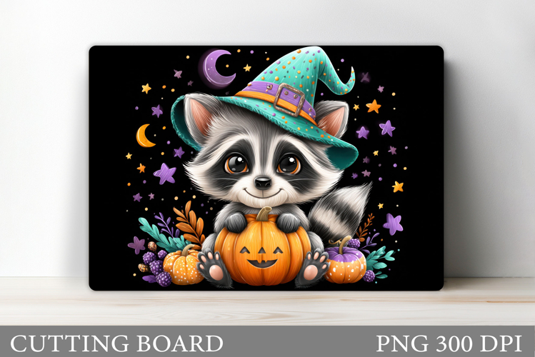 Halloween Raccoon Cutting Board. Halloween Cutting Board