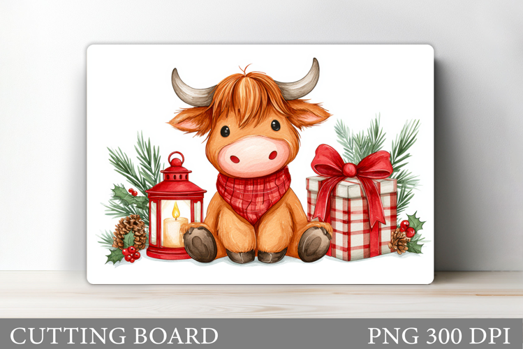 Christmas Cow Cutting Board. Christmas Cutting Board