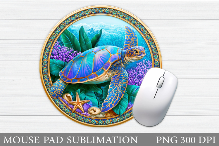 Turtle Mouse Pad Sublimation. Sea Mouse Pad Design