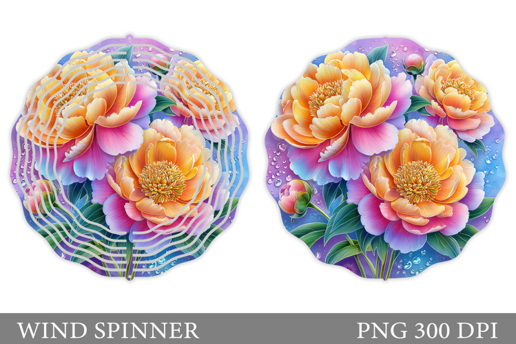 Flowers Wind Spinner Design. Floral Wind Spinner Sublimation