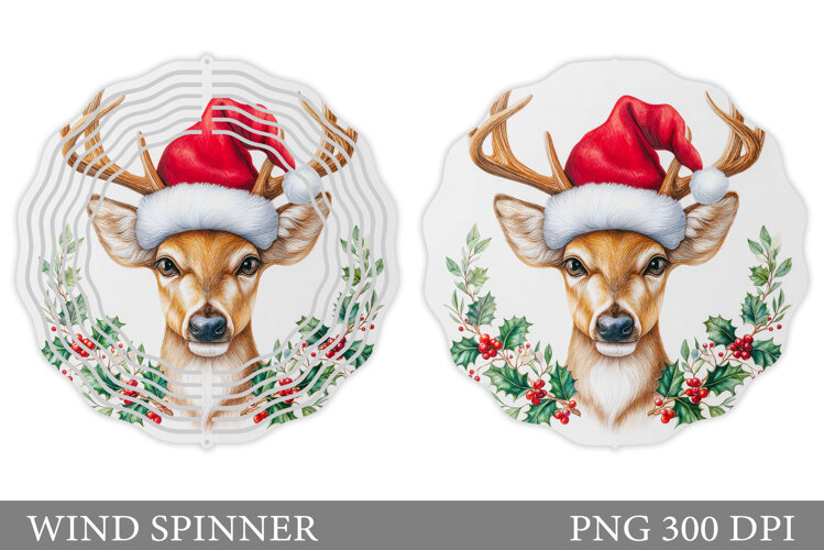 Christmas Deer Wind Spinner. Christmas Wind Spinner Design example image 1