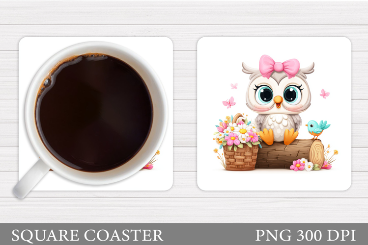 Cute Owl Coaster Design. Cute Owl Sublimation