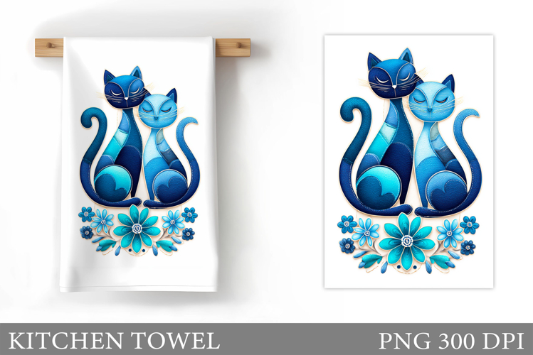 Cute Cats Kitchen Towel Design. Cute Cats Sublimation