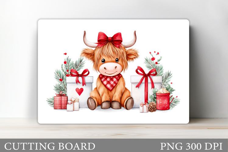 Christmas Cow Cutting Board. Christmas Cutting Board