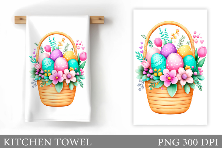 Easter Eggs Kitchen Towel. Easter Kitchen Towel Design