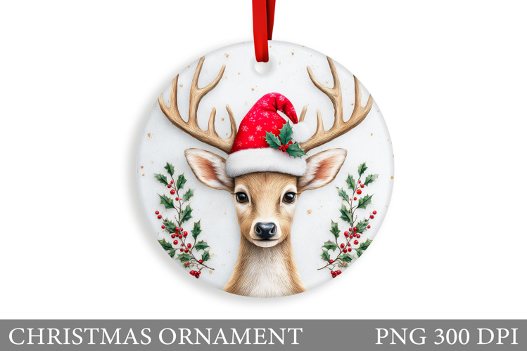 Reindeer Christmas Ornament. Christmas Ornament Sublimation