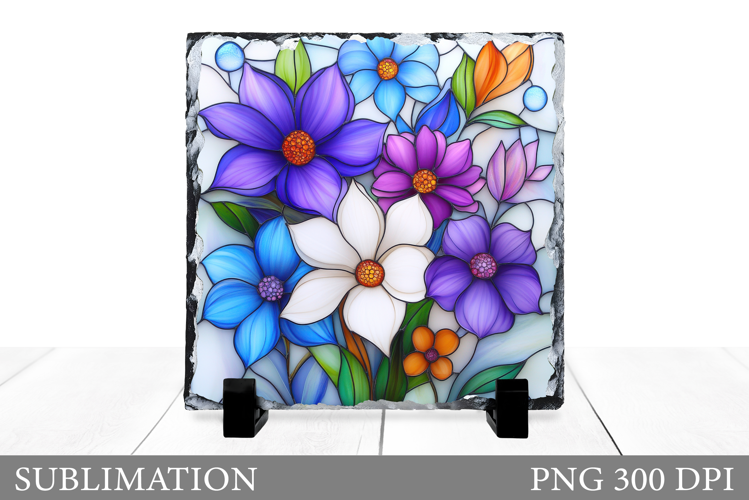 Flowers Square Sublimation. Wildflowers Slate Design