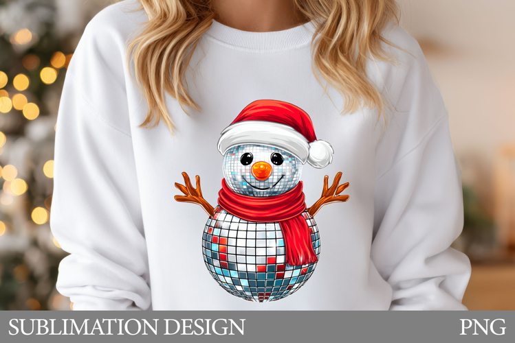 Disco Snowman T-Shirt Design. Disco Snowman Sublimation