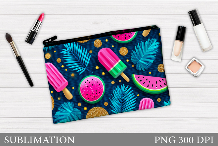 Watermelon Cosmetics Bag. Watermelon Makeup Bag Sublimation example image 1