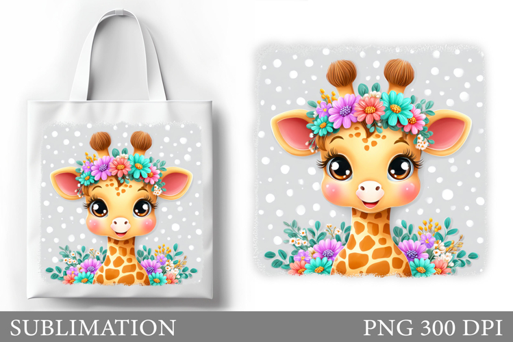 Giraffe Tote Bag Sublimation. Cute Giraffe Sublimation