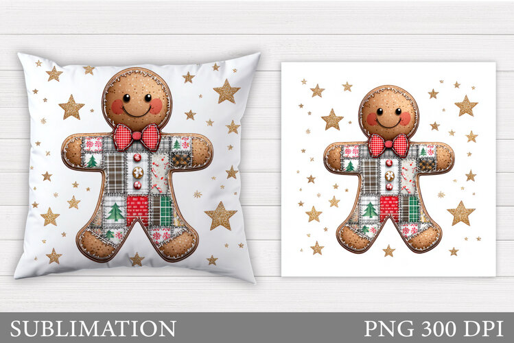 Gingerbread Pillow Design. Christmas Pillow Sublimation example image 1