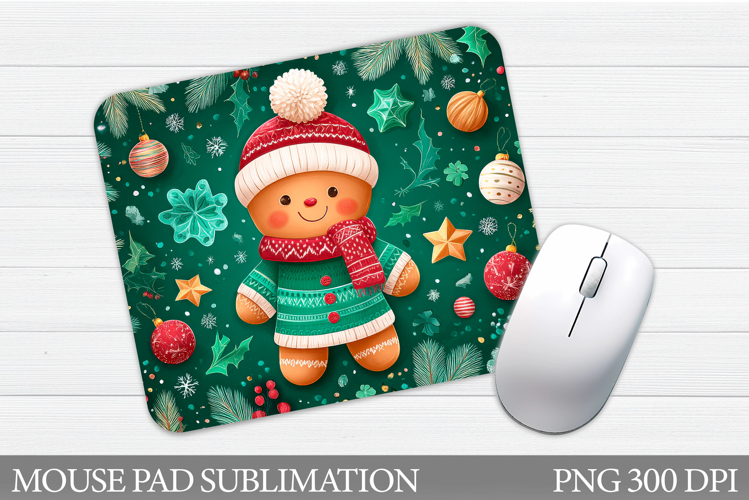 Cute Gingerbread Mouse Pad. Christmas Mouse Pad Design