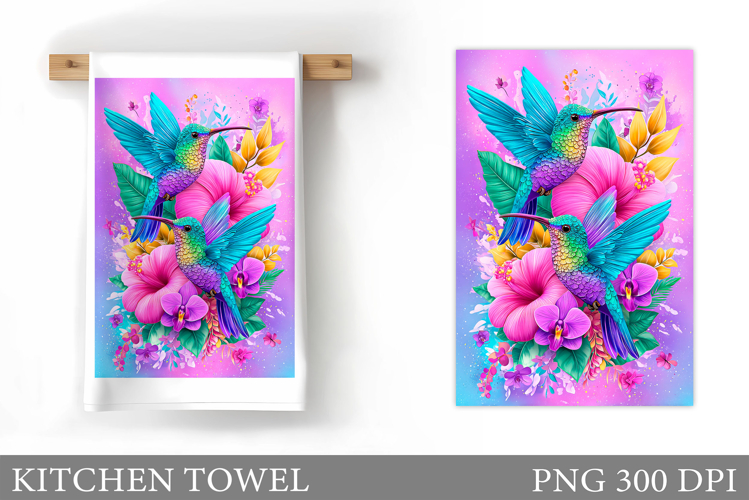 Hummingbird Kitchen Towel. Bird Kitchen Towel Sublimation