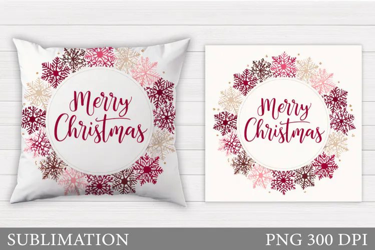 Merry Christmas Pillow Design. Christmas Pillow Sublimation