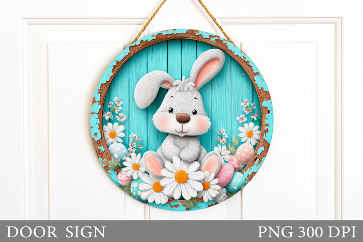 Easter Bunny Door Sign. Spring Door Sign Design