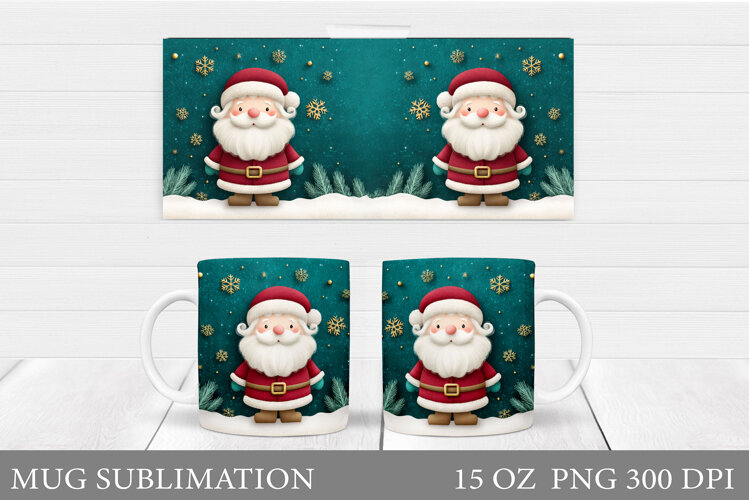 Cute Santa Claus Mug Design. Christmas Mug Sublimation example image 1