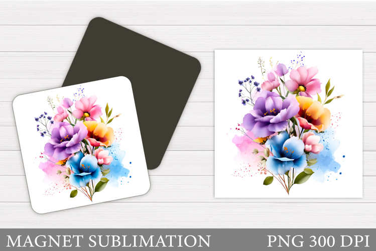 Flowers Magnet Sublimation. Floral Magnet Design