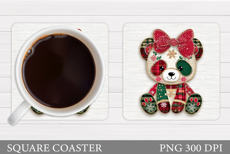 Christmas Panda Coaster. Christmas Coaster Sublimation