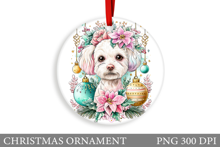 Cute Dog Christmas Ornament. Winter Dog Christmas Ornament