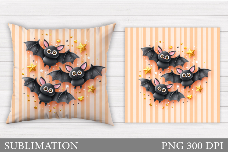 Halloween Bat Pillow Design. Halloween Sublimation