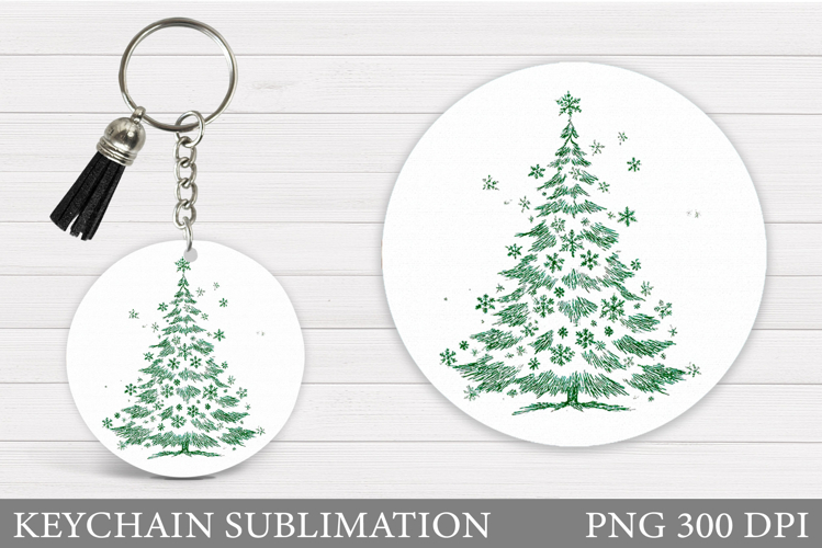 Christmas Tree Keychain. Christmas Keychain Sublimation