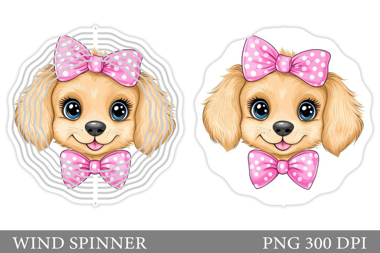 Cute Dog Wind Spinner Design. Dog Sublimation example image 1
