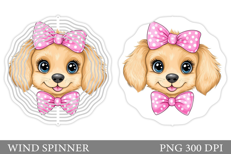 Cute Dog Wind Spinner Design. Dog Sublimation