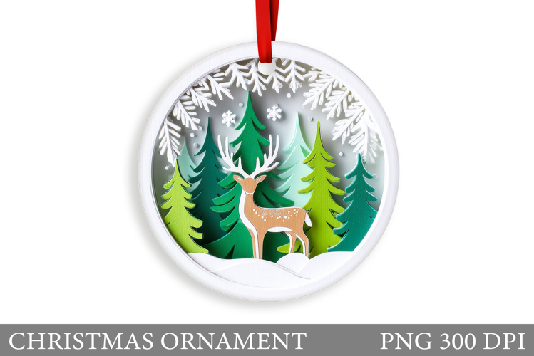 Reindeer Christmas Ornament. Christmas Ornament Sublimation