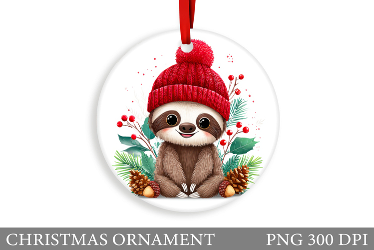 Christmas Sloth Keychain. Sloth Christmas Keychain Design