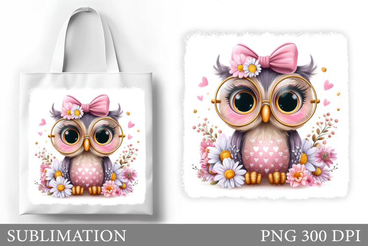 Cute Owl Tote Bag Design. Cute Owl Sublimation