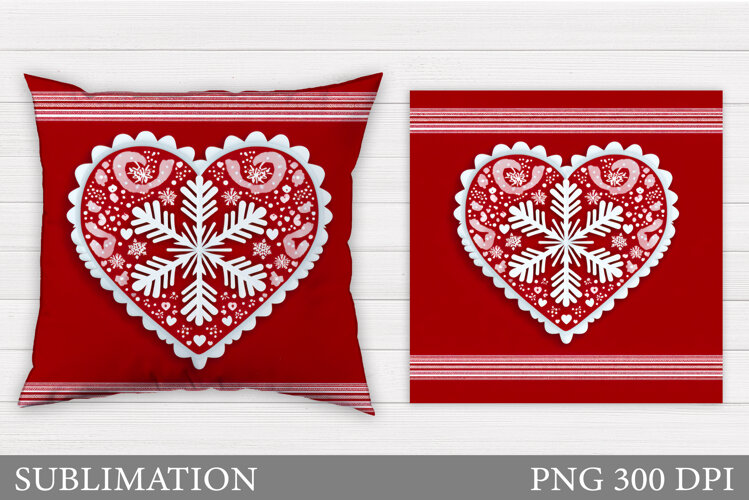 Christmas Pillow Design. Snowflake Pillow Sublimation example image 1