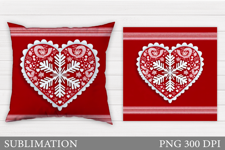 Christmas Pillow Design. Snowflake Pillow Sublimation