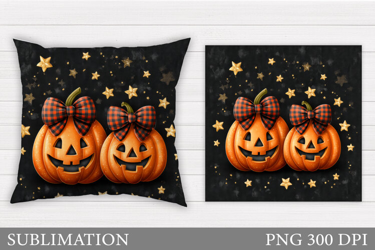 Halloween Pumpkin Pillow. Halloween Pillow Sublimation example image 1