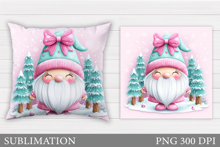 Christmas Gnome Pillow Design. Christmas Pillow Sublimation