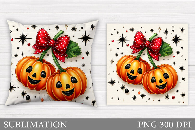 Halloween Pumpkin Pillow. Halloween Pillow Sublimation example image 1