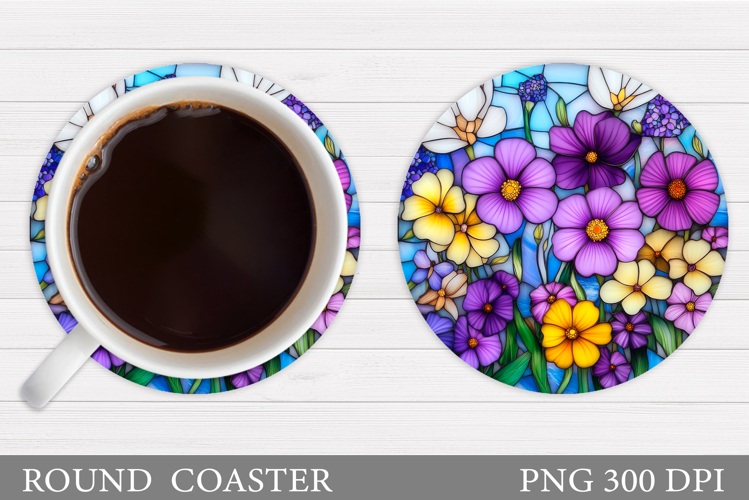 Wildflowers Coaster Design. Flowers Coaster Sublimation
