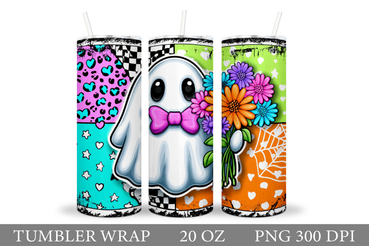 Ghost Tumbler Design. Cute Halloween Tumbler Sublimation