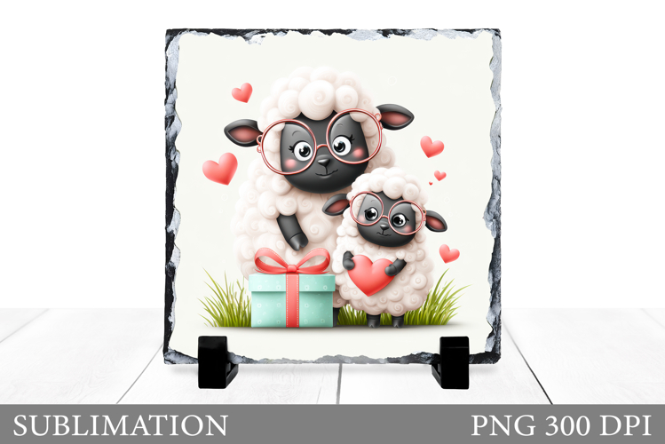 Valentines Lamb Slate Design. Valentines Lamb Sublimation