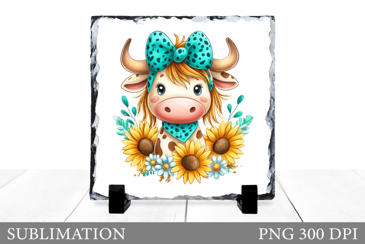 Cute Cow Sublimation. Cow Slate Sublimation