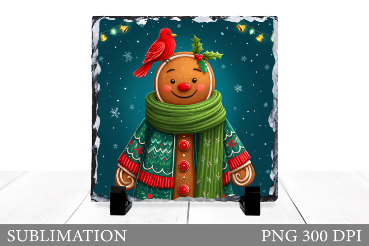 Cute Gingerbread Sublimation. Gingerbread Slate Design