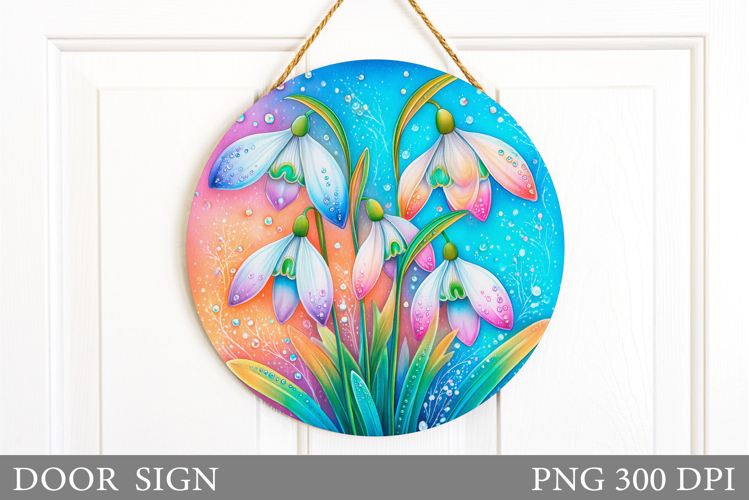 Floral Door Sign Sublimation. Flowers Door Sign Design