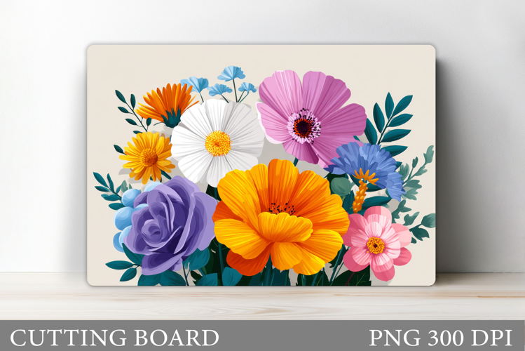 Floral Cutting Board Design. Flowers Cutting Board