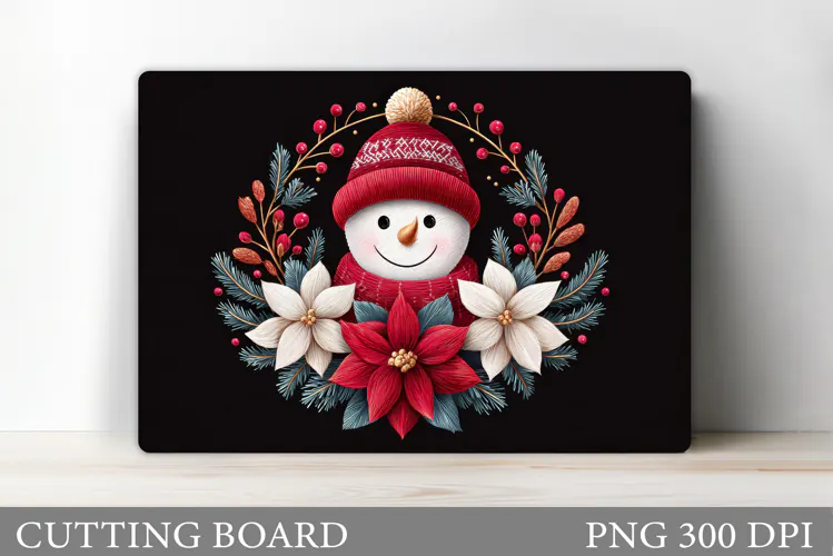 Snowman Cutting Board Design. Christmas Cutting Board