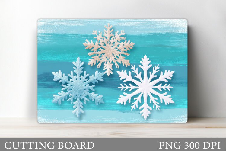 Snowflakes Cutting Board. Christmas Cutting Board Design example image 1