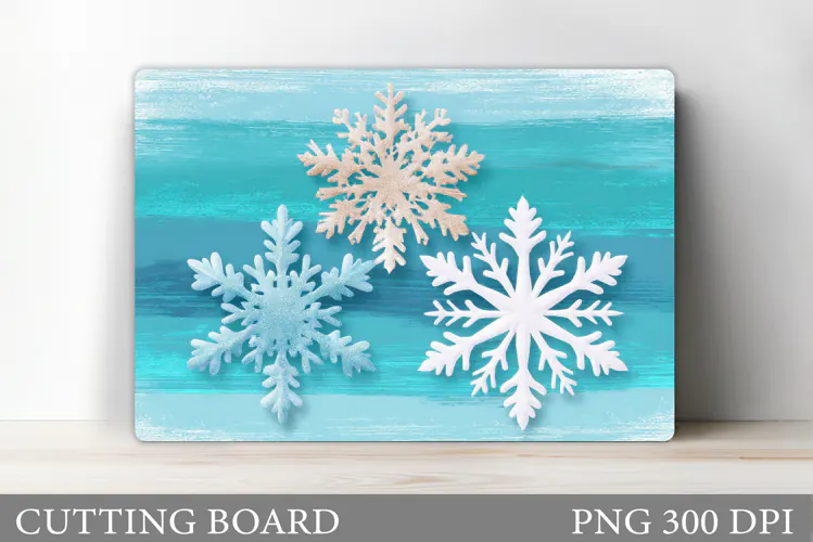 Snowflakes Cutting Board. Christmas Cutting Board Design