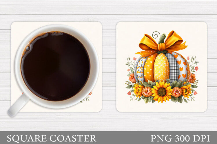 Pumpkin Coaster Design. Pumpkin Sublimation example image 1