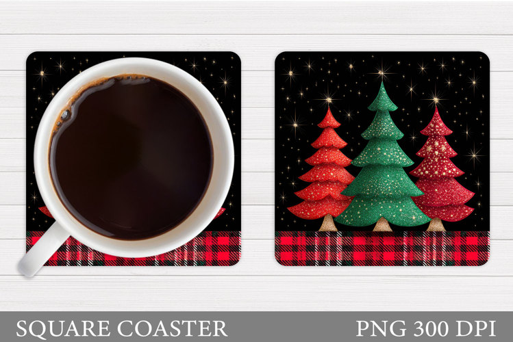 Christmas Tree Coaster Design. Christmas Coaster Sublimation