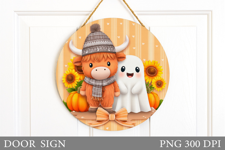 Halloween Cow Door Sign. Halloween Door Sign Design